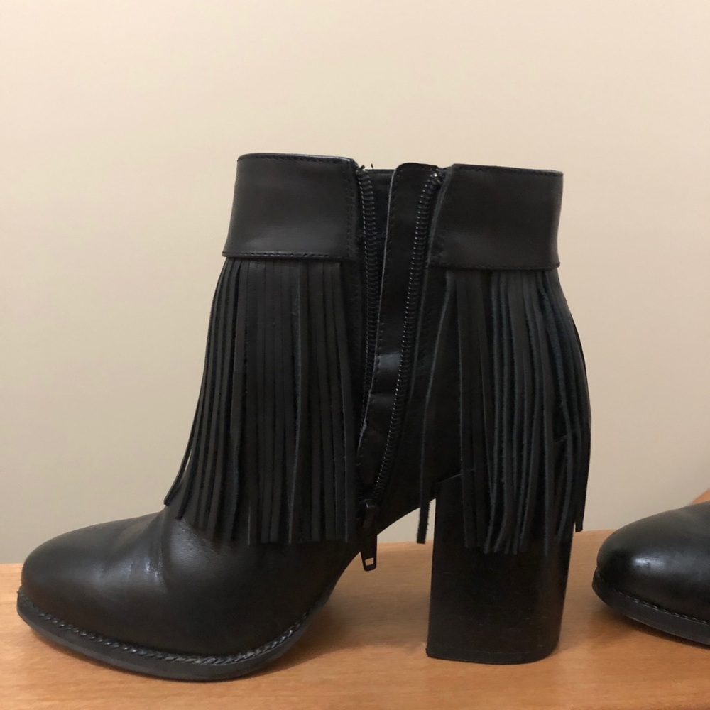Black Fringe Boots
